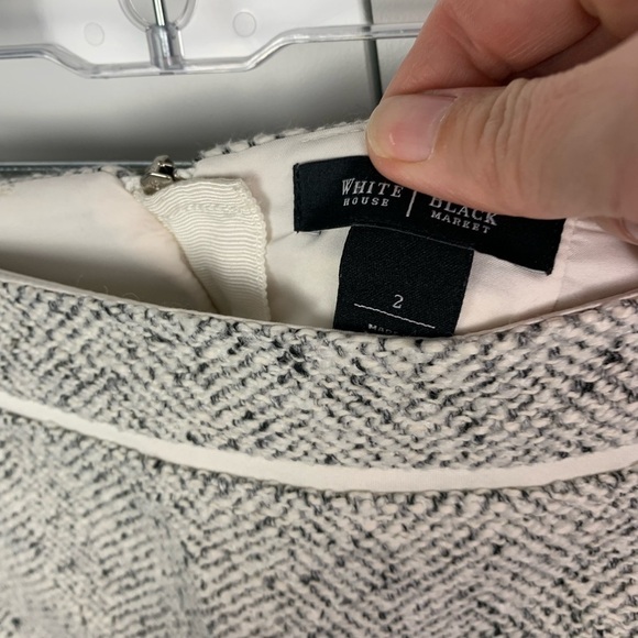 White House Black Market Size 2 Mini Straight Pencil Skirt houndstooth - Picture 4 of 7